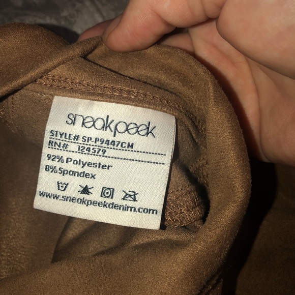 Sneak Peek Skinny Pants Camel Stretchy M NWOT - Picture 6 of 8